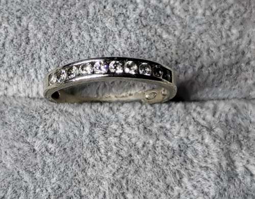 *R1 Auction* Silver Half- Eternity Ring