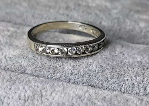 *R1 Auction* Silver Half- Eternity Ring