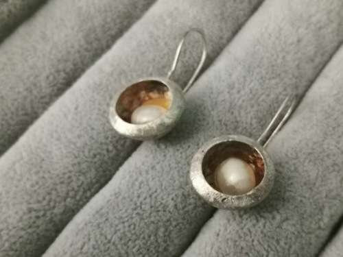 Discount!!! Unique Silver Pearl Earrings