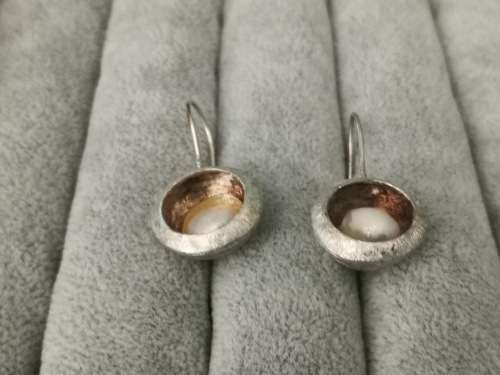 Discount!!! Unique Silver Pearl Earrings