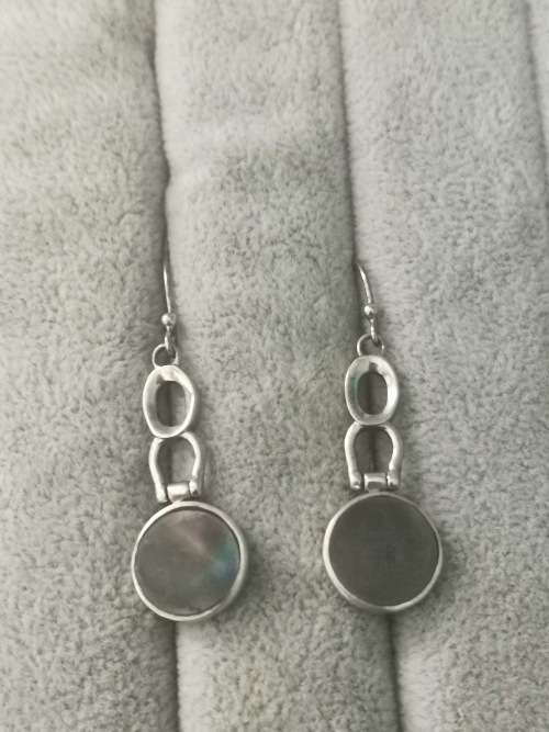 Discount!!! Silver Abalone Earrings