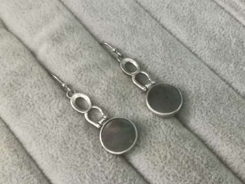 Discount!!! Silver Abalone Earrings