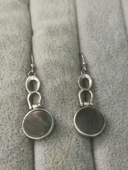 Discount!!! Silver Abalone Earrings