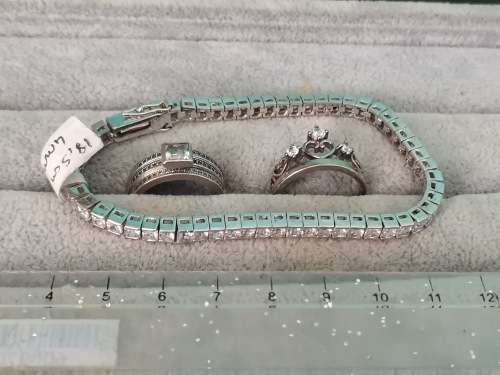 Sterling Silver Rings and Bracelet
