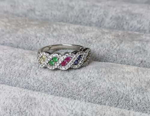 Discount!!! Colourful Silver Ring