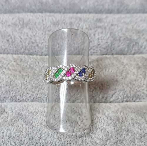 Discount!!! Colourful Silver Ring