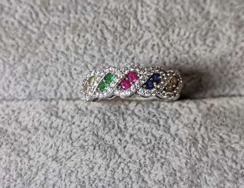 Discount!!! Colourful Silver Ring