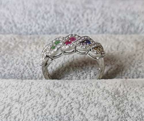 Discount!!! Colourful Silver Ring