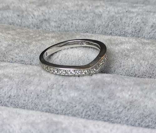 Curved Silver Half-Eternity Ring