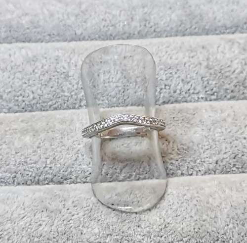 Curved Silver Half-Eternity Ring