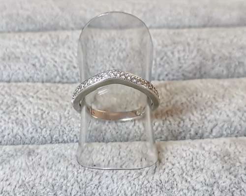 Curved Silver Half-Eternity Ring