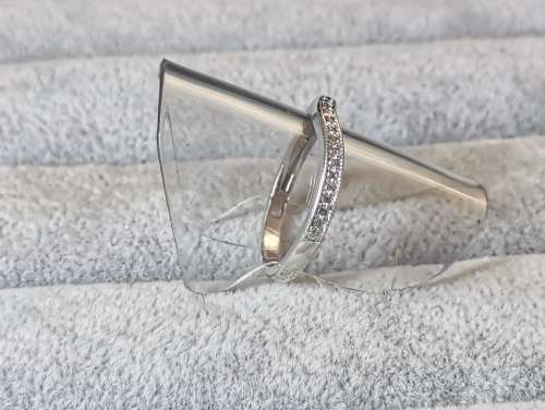 Curved Silver Half-Eternity Ring