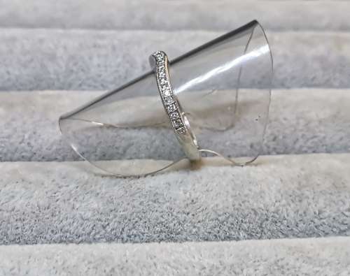 Curved Silver Half-Eternity Ring