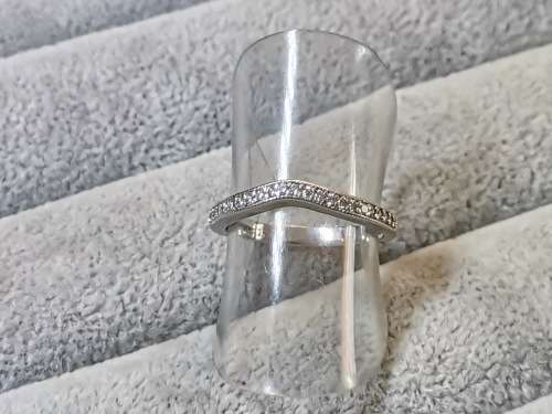 Curved Silver Half-Eternity Ring