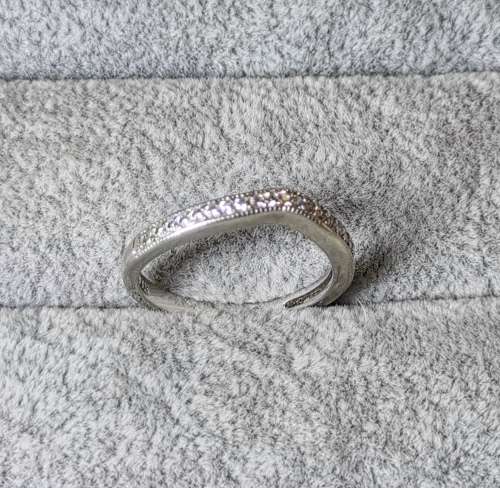 Curved Silver Half-Eternity Ring