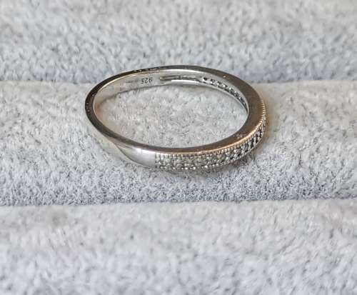 *R1 Auction* Silver Half-Eternity Ring