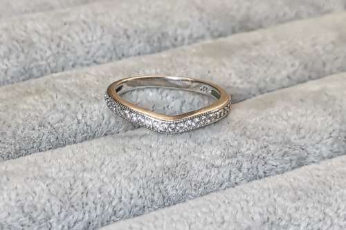 Curved Silver Half-Eternity Ring