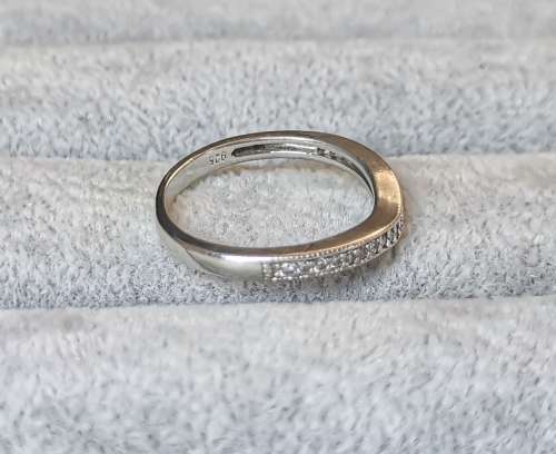 Curved Silver Half-Eternity Ring