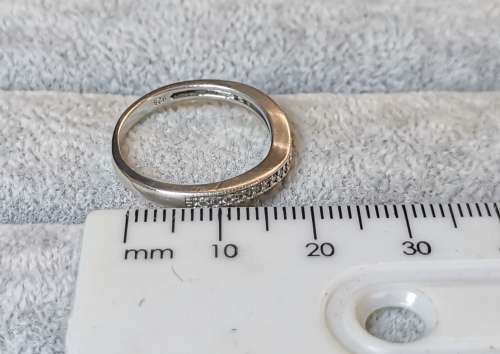 Curved Silver Half-Eternity Ring