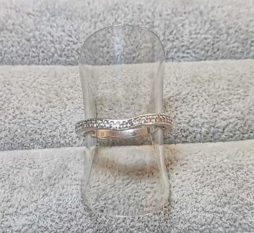Curved Silver Half-Eternity Ring