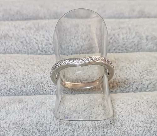 Curved Silver Half-Eternity Ring