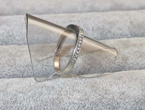 Curved Silver Half-Eternity Ring
