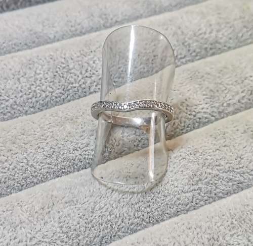 Curved Silver Half-Eternity Ring