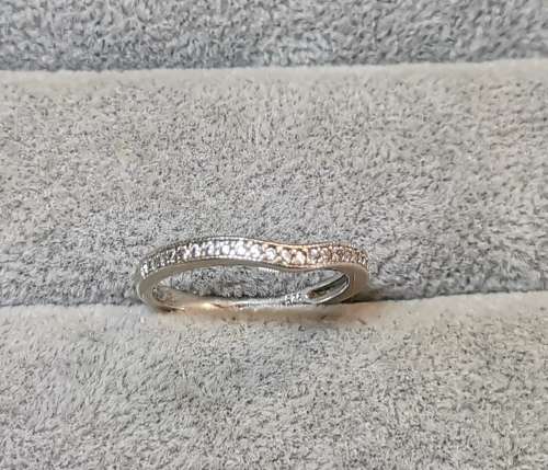Curved Silver Half-Eternity Ring