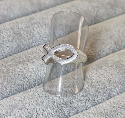 Discount!!! Bulky Silver Fish Ring