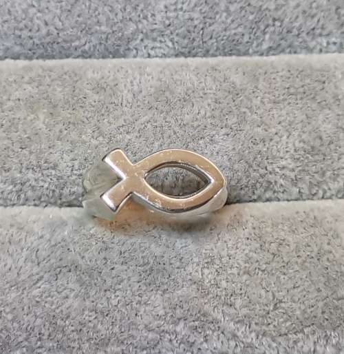 Discount!!! Bulky Silver Fish Ring
