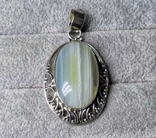 Discount!!! Gorgeous Silver Agnate Pendant