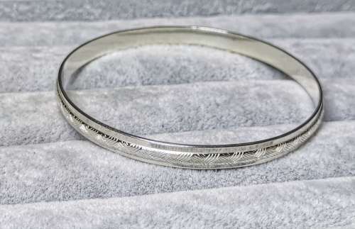 Patterned Silver Bangle