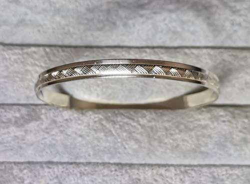 Patterned Silver Bangle
