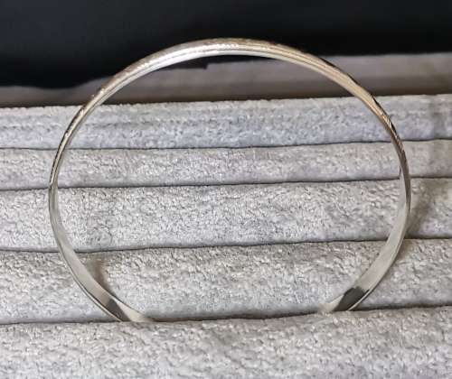 Patterned Silver Bangle