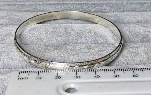 Patterned Silver Bangle