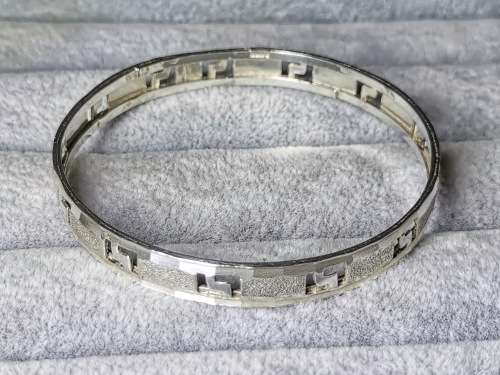 Patterned Silver Bangle