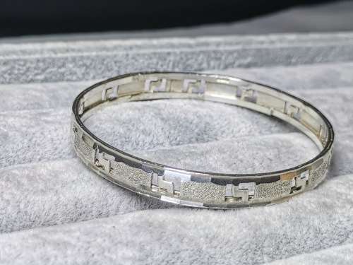 Patterned Silver Bangle