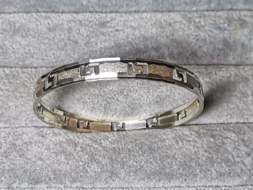 Patterned Silver Bangle