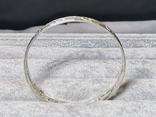 Patterned Silver Bangle