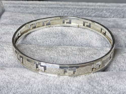 Patterned Silver Bangle