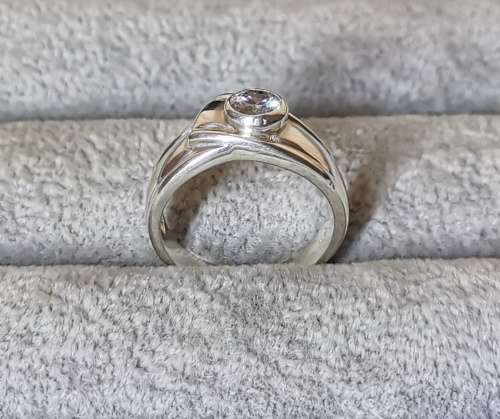 Silver Solitaire Ring