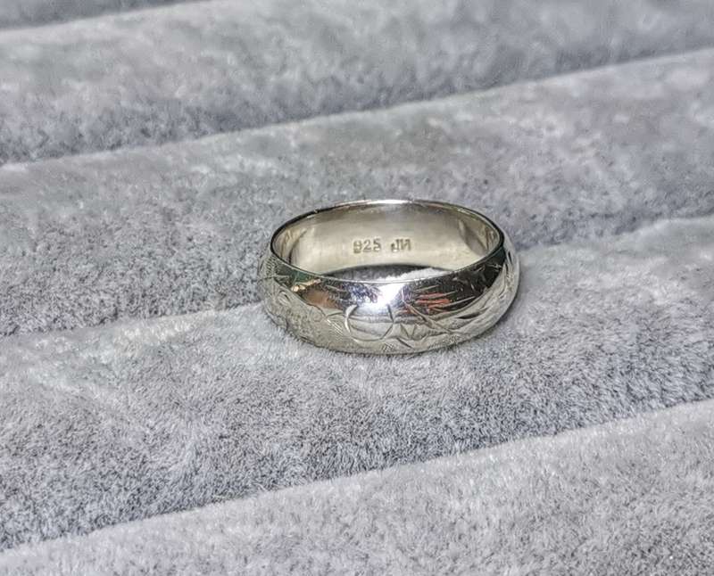 Detailed Silver Ring