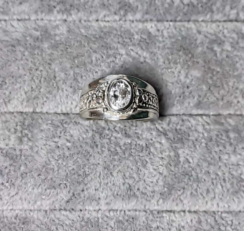 Detailed Silver Ring