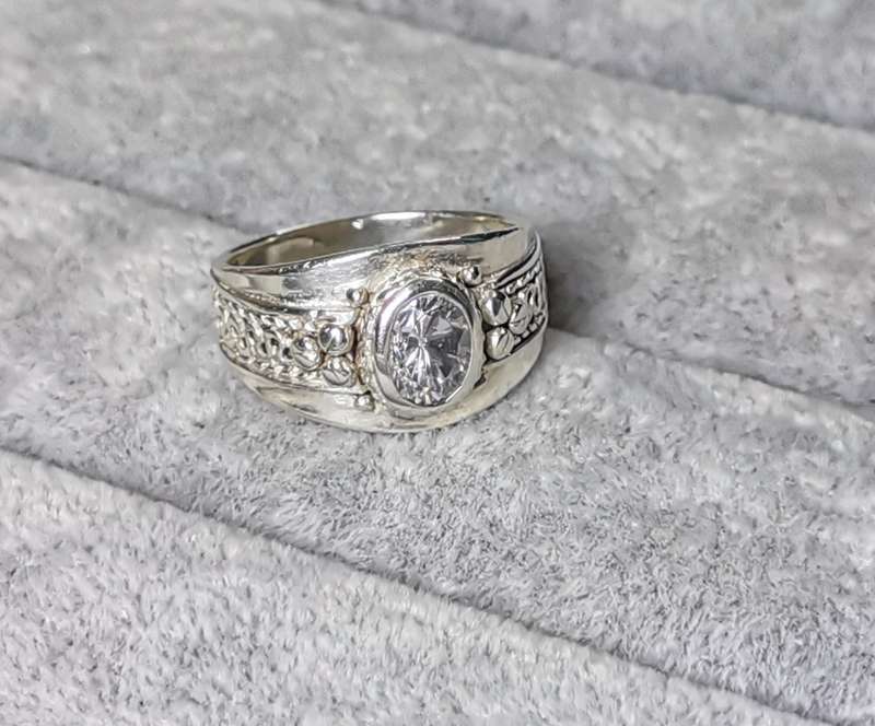 Detailed Silver Ring
