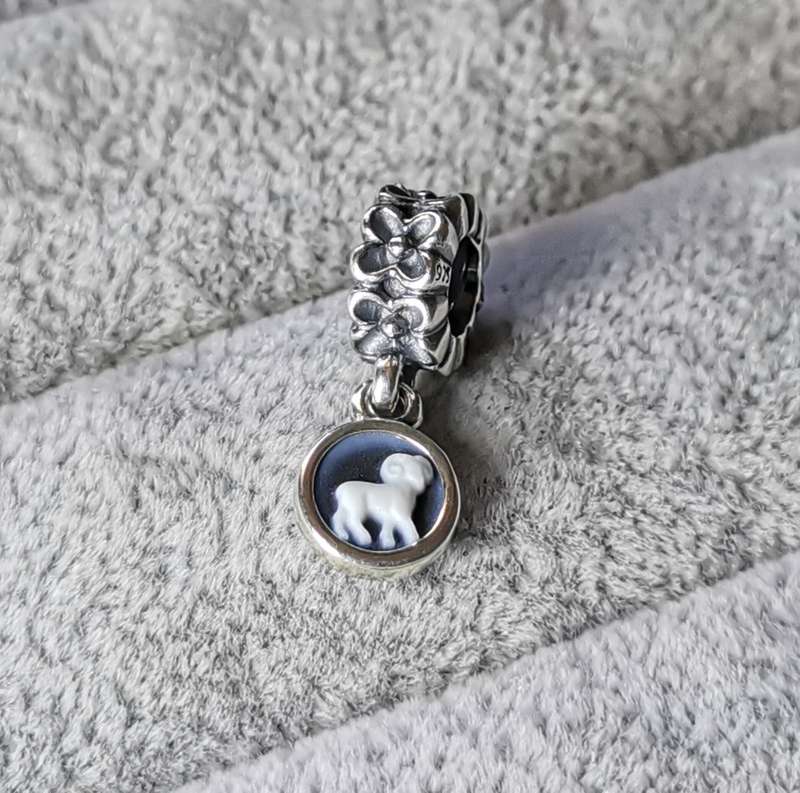 Pandora Aries Agate Cameo Charm