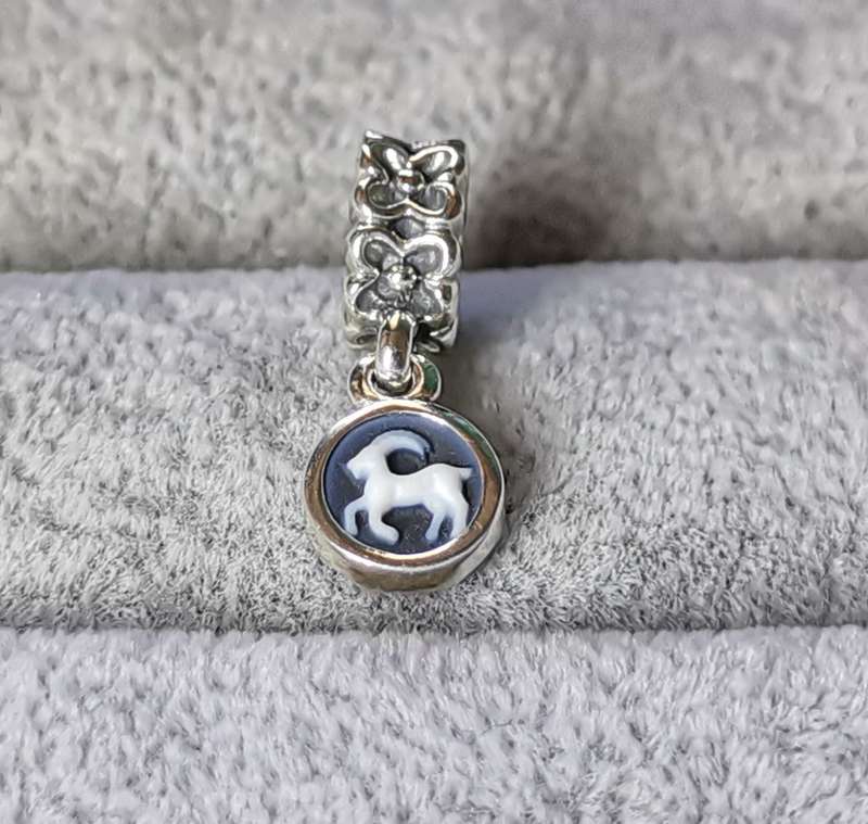 Pandora Capricorn Agate Cameo Charm