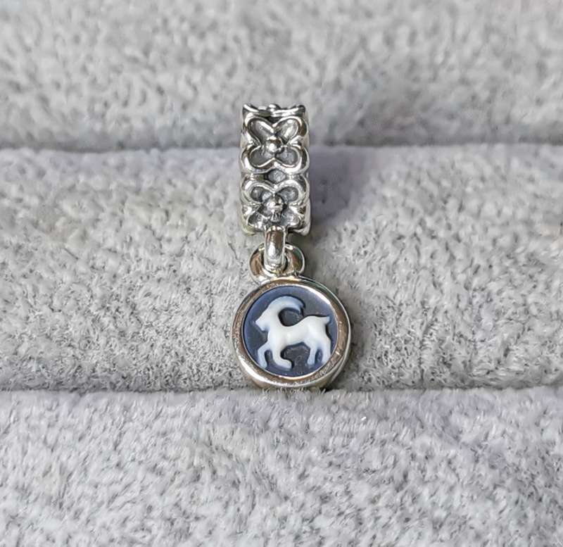 Pandora Capricorn Agate Cameo Charm