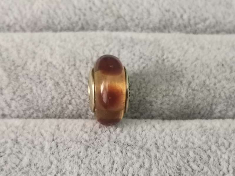 Gold Pandora Brown Mystic Charm