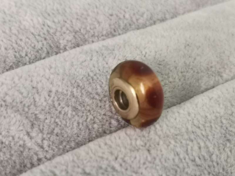 Gold Pandora Brown Mystic Charm
