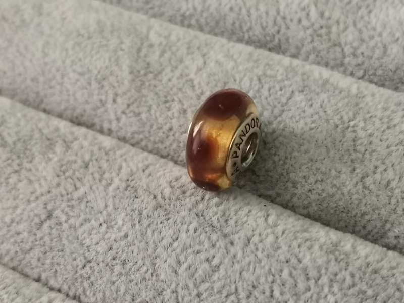 Gold Pandora Brown Mystic Charm